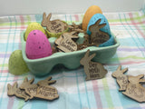 Make a new tradition this Easter with our Wooden Easter Egg Filler Tokens! unique egg filler tokens 