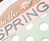 spring door hanger  spring decor  round door hanger  hello spring  diy  DH  craft kit  bloom  blank