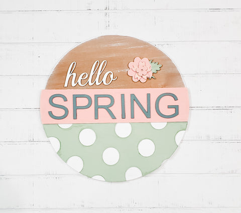 Hello Spring Door Hanger - BLANK